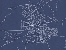 Karte von Bergen in Königsblau von De Kaartenwinkel