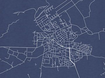 Carte de Bergen en bleu royal sur Map Art Studio