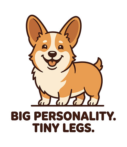 PrintBig Personality Tiny Legs Cute Corgi Illustration
