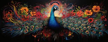 Peacock painting by Blikvanger Schilderijen