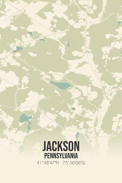 Carte ancienne de Jackson (Pennsylvanie), USA. par Affiches de lieux