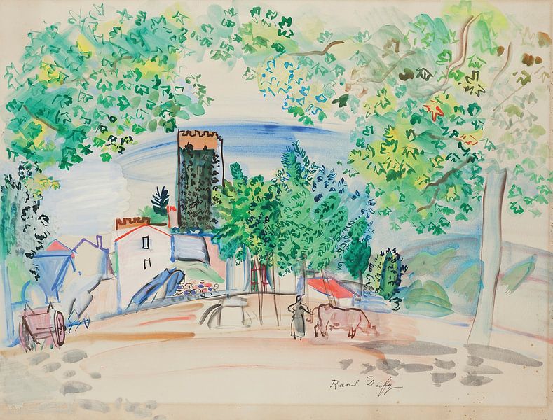 Raoul Dufy - View of the tower of Vernet-les-Bains (circa 1941) by Peter Balan