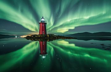 De nachtelijke lichtjes van Noorwegen van fernlichtsicht