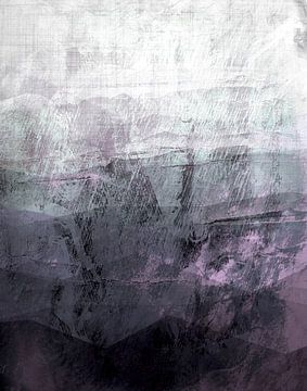 Winter Landschaft Abstraktion in Grau Silber Mauve von FRESH Fine Art