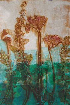 Wild flowers in turquoise