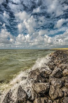 Das IJsselmeer bei Stavoren an einem sonnigen und windigen Sommertag