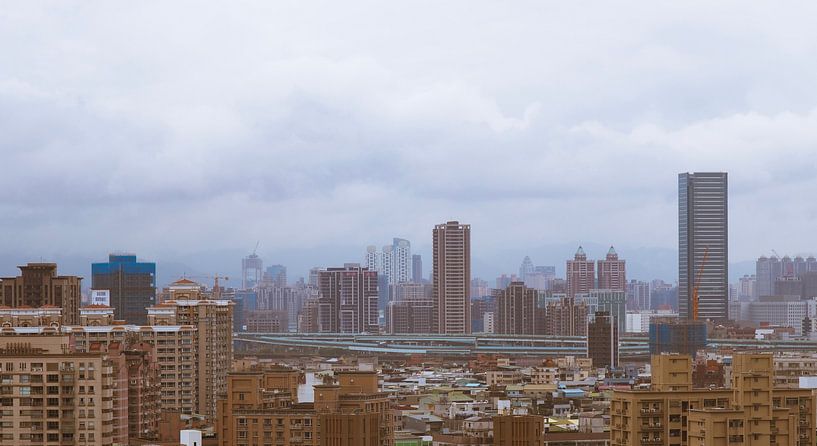 Landschaft Stadt Taiwan Taipeh von Mei Bakker