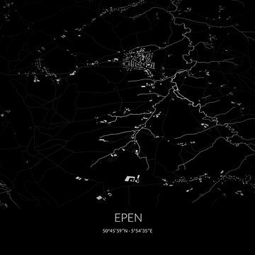 Black-and-white map of Epen, Limburg. by Rezona