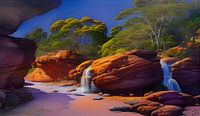 Oase in Australisch binnenland van Harmanna Digital Art thumbnail