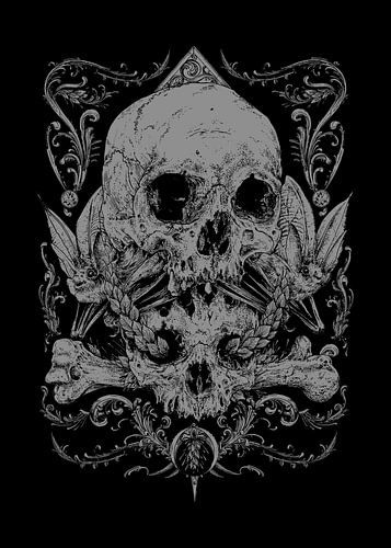 image of two skulls becoming one