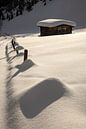 Hutje met sneeuw in het Ködnitztal - Oost-Tirol - Oostenrijk van Felina Photography thumbnail