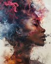 Dreamflight in Colour - Abstract Female Profile by Eva Lee thumbnail