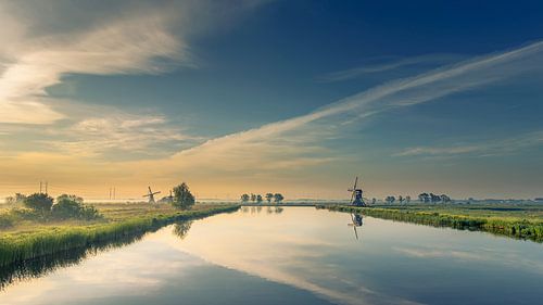 Polder-Panoramablick am Morgen