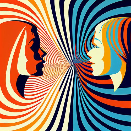 Frauen im Gespräch über Op-art