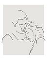Er voor elkaar zijn (lijntekening portret man vrouw steunen hetero Azië Aziatisch liefde troosten) van Natalie Bruns thumbnail