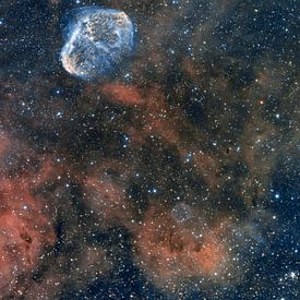 Halbmond und eine Blase im Weltraum von André van der Hoeven