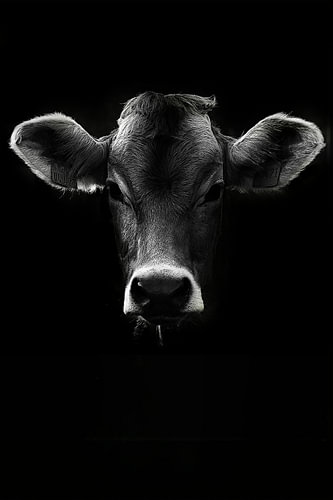 Resi – Portrait d'une vache en noir et blanc de l'Allgäu | Faces of Allgäu