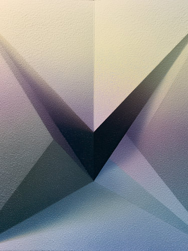 Geometrische Diepte – Modern abstract schilderij in zachte pasteltinten