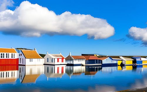 Colourful bathhouses