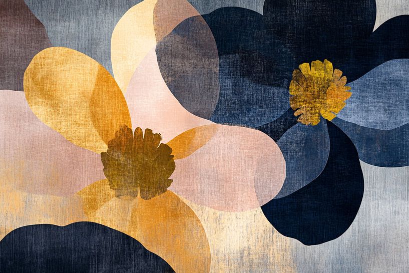 Abstracte bloemen in zachte kleuren van Imperial Art House