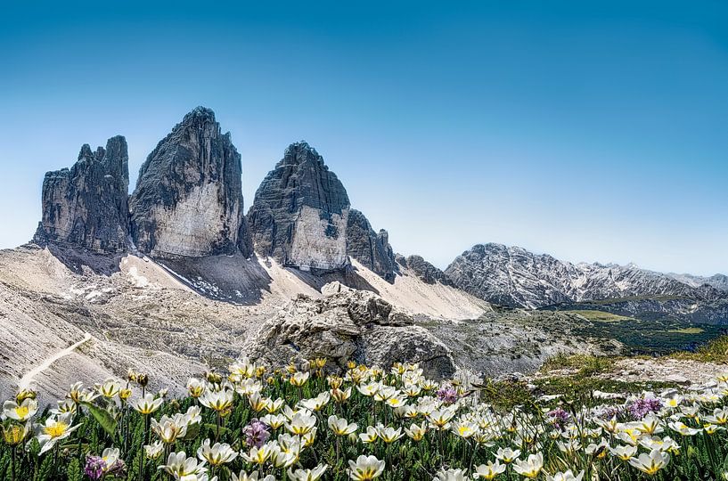 Summer view of the Three Peaks in the Dolomites by Voss photography