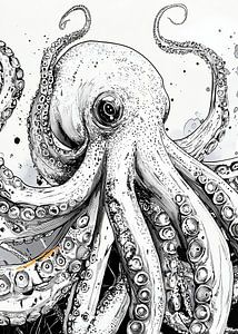 White drawing octopus #octopus