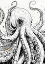 White drawing octopus #octopus by JBJart Justyna Jaszke thumbnail
