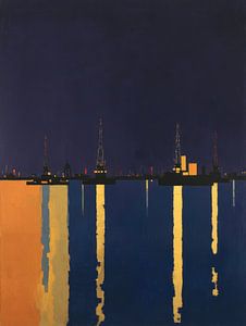 Rotterdam après la tombée de la nuit