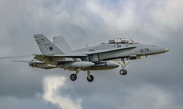 Atterrissage du McDonnell Douglas EF-18B Hornet espagnol. sur Jaap van den Berg