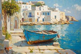 Boat at the harbour by Poster Art Shop