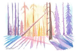 Forêt dorée Ombre et lumière Winter Woodland