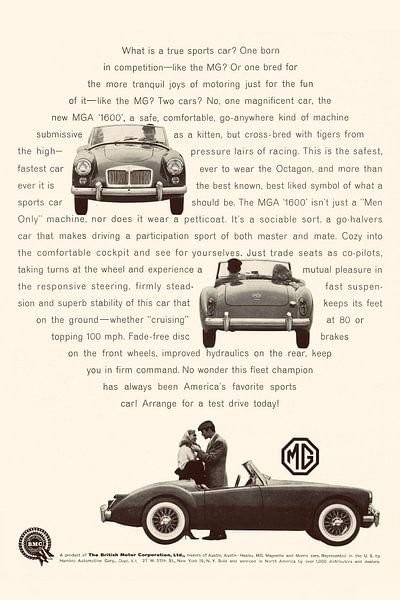 VINTAGE WERBUNG MG 1960 von Jaap Ros