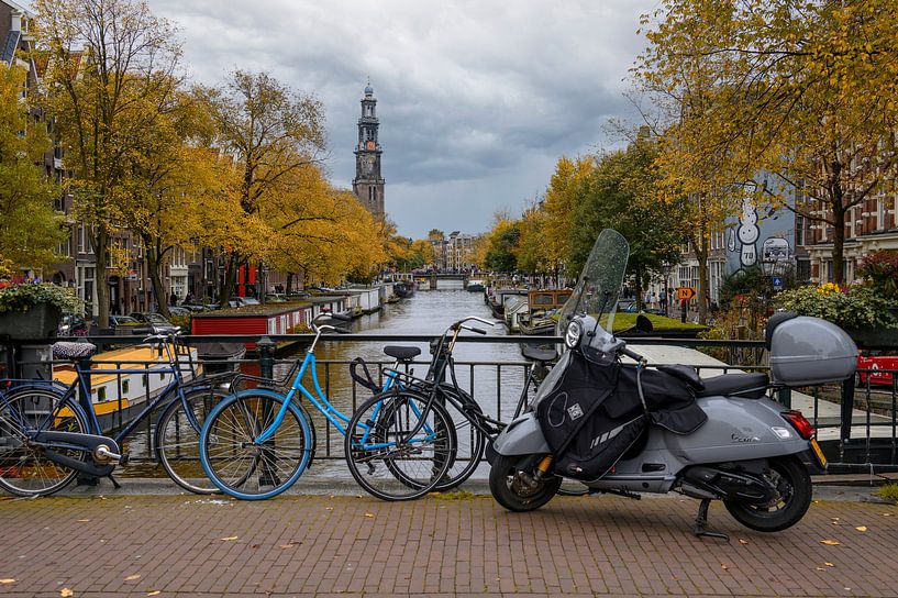 Herfst op de Prinsengracht in Amsterdam van Foto Amsterdam/ Peter Bartelings