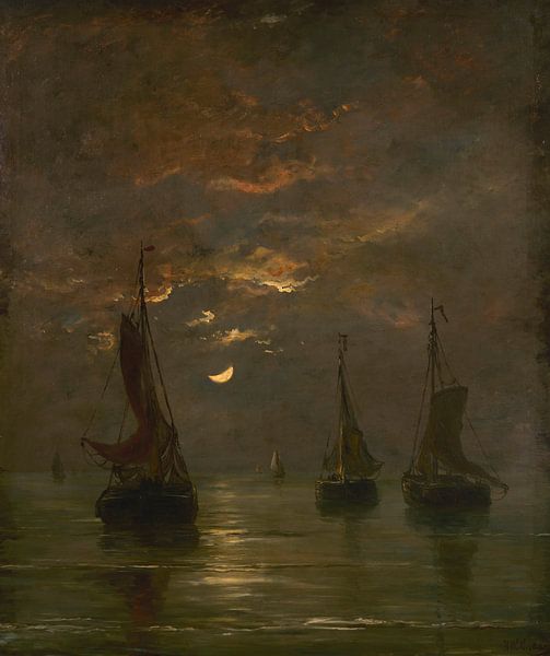 Nacht met maanlicht, Hendrik Willem Mesdag van Meesterlijcke Meesters