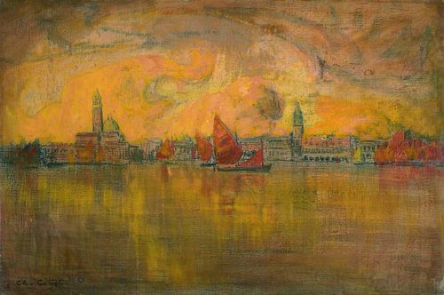 Charles Cottet,Uitzicht op Venetië vanaf de zee