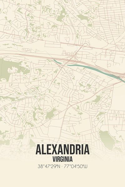 Vintage map of Alexandria (Virginia), USA. by Prints of Place