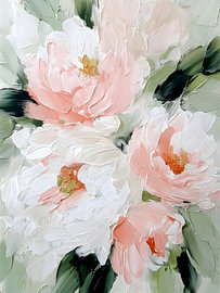 Schilderij met zachte bloemenmotieven van IamHomeStudio