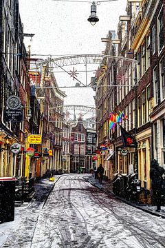 Zeedijk Amsterdam Netherlands Winter