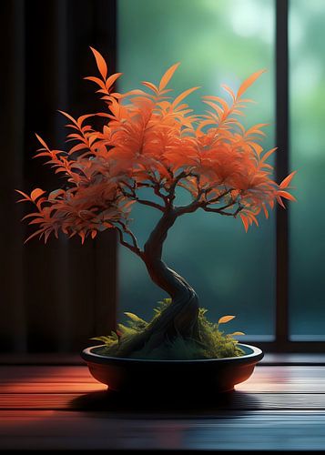 Bonsai van rood blad