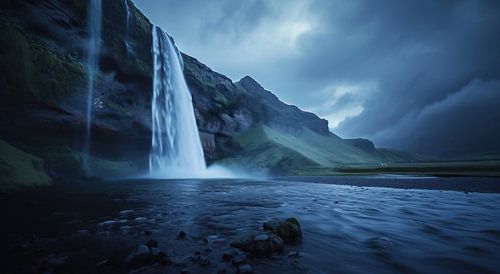 Mystical waterfall mist