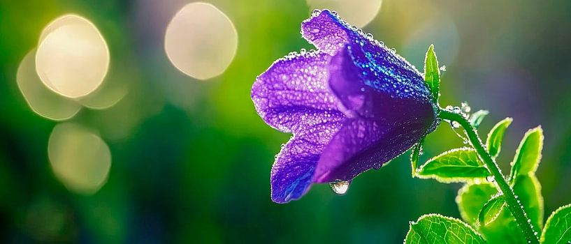 Fleur mauve dans la lumière du matin par Poster Art Shop