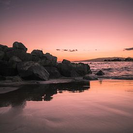 zonsondergang waikiki beach von Bram Laenen