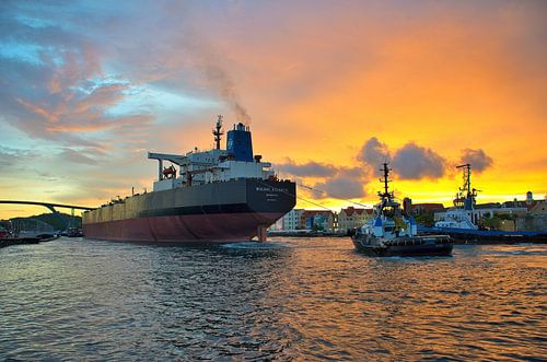 Aankomst van de Wugang Atlantic in Curaçao