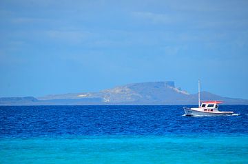 Vissersbootje bij Curaçao van Karel Frielink