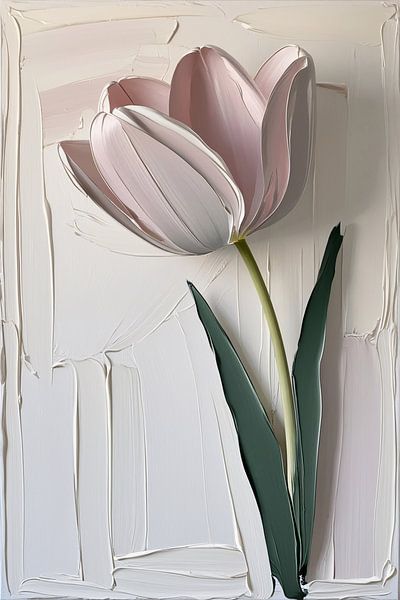 Abstrakte Tulpenblüte in sanften Farben von Art & Soul Creations