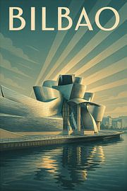 Bilbao Art Deco Poster - Vintage Spanien Reisen Wandkunst von Travel Shop