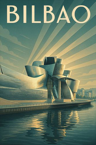 Bilbao Art Deco Poster - Vintage Spanje Reismuurkunst
