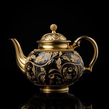 Golden teapot by The Xclusive Art