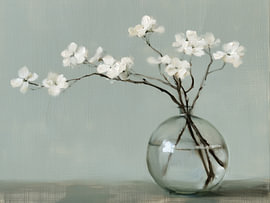 Fleurs blanches délicates sur IamHomeStudio