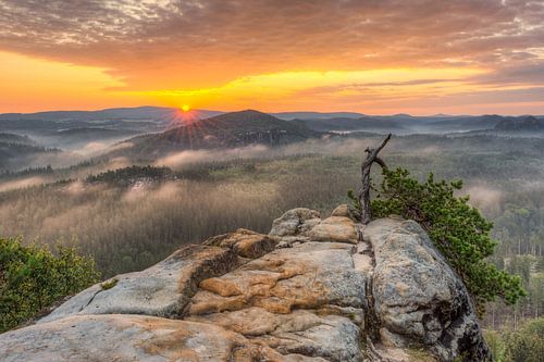 Saksisch Zwitserland Zonsopgang